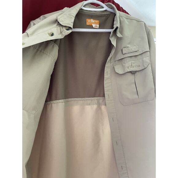 Habit Shirt Men L Tan Fishing Lightweight Short Sleeve button 360 Venting - Picture 5 of 6
